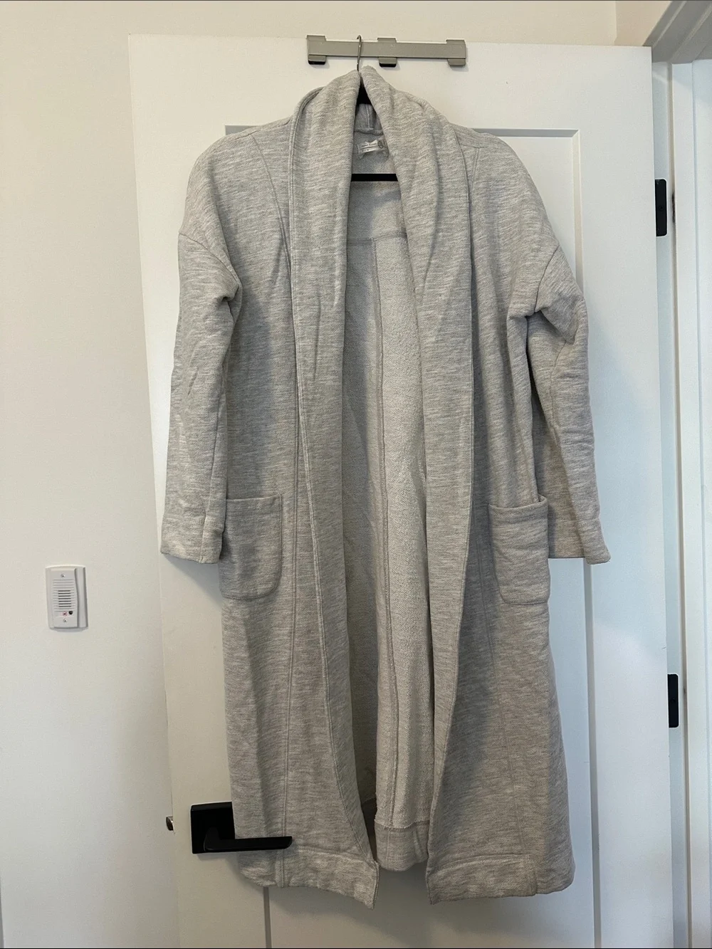 Cozy Open-Front Long Robe - Light Gray - Picture 1 of 2